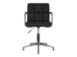 Silla de comedor giratoria cuero sintético negro