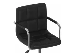 Silla de comedor giratoria cuero sintético negro