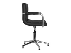 Silla de comedor giratoria cuero sintético negro