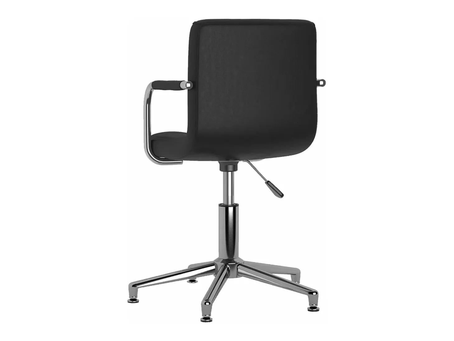 Silla de comedor giratoria cuero sintético negro