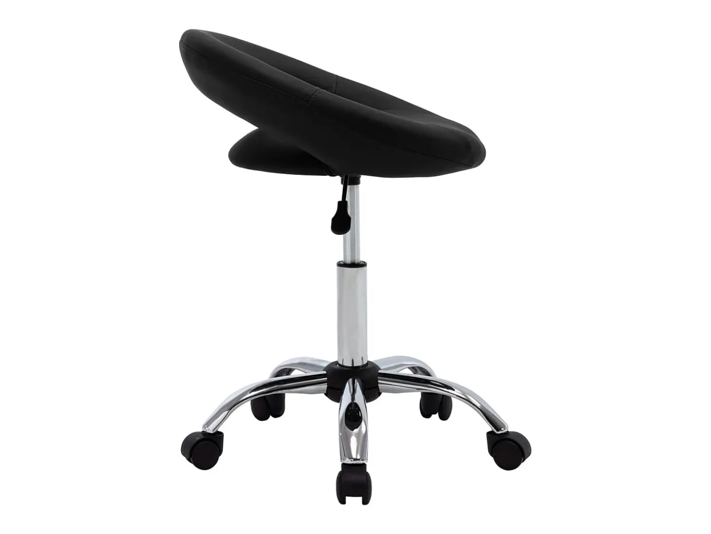 Silla de comedor giratoria cuero sintético negro