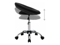 Silla de comedor giratoria cuero sintético negro