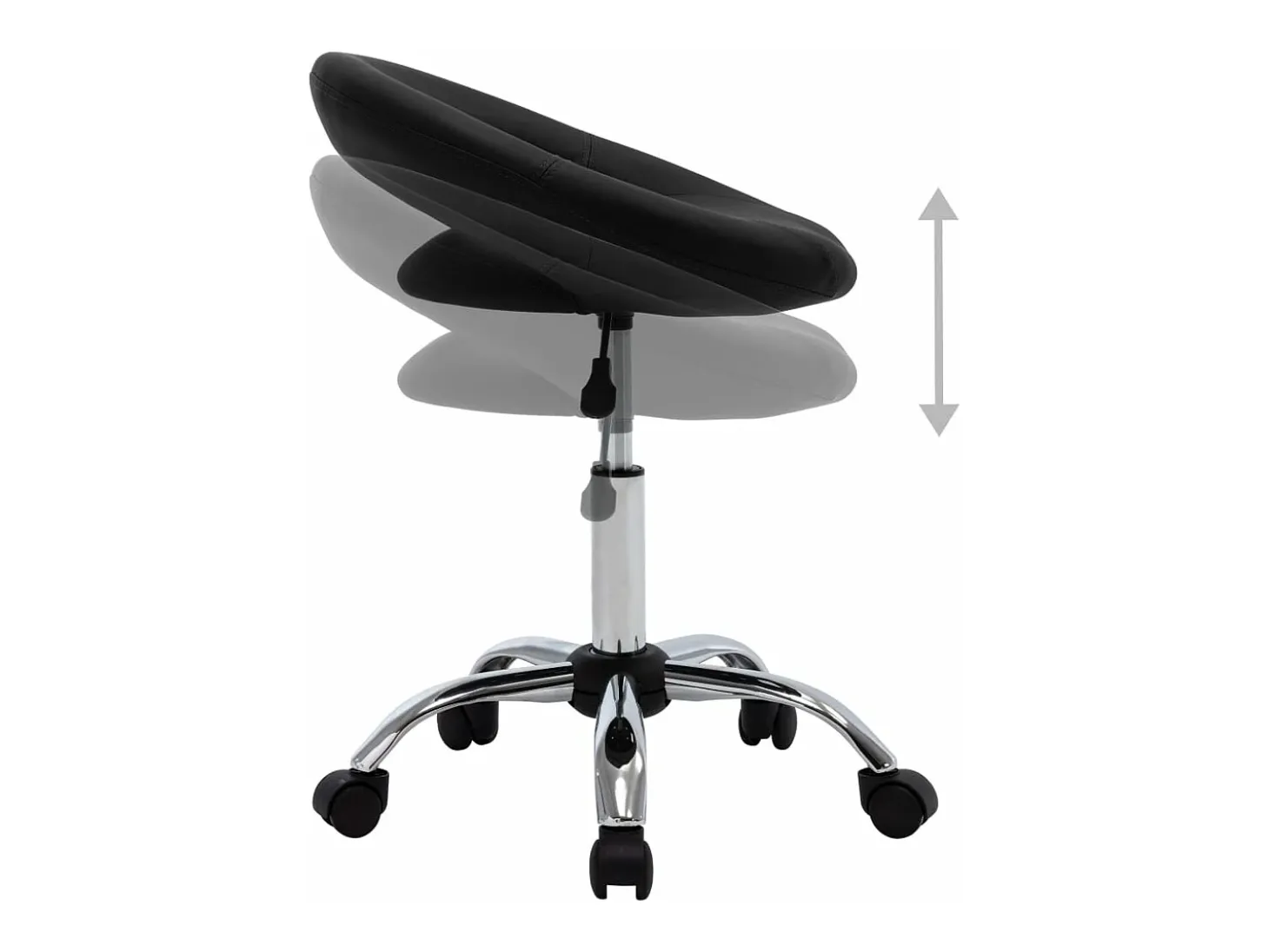 Silla de comedor giratoria cuero sintético negro