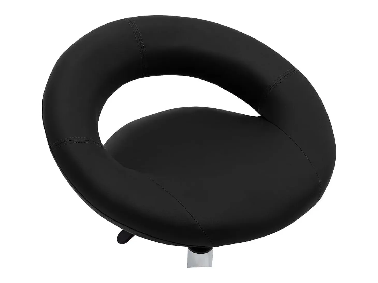 Silla de comedor giratoria cuero sintético negro