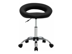 Silla de comedor giratoria cuero sintético negro
