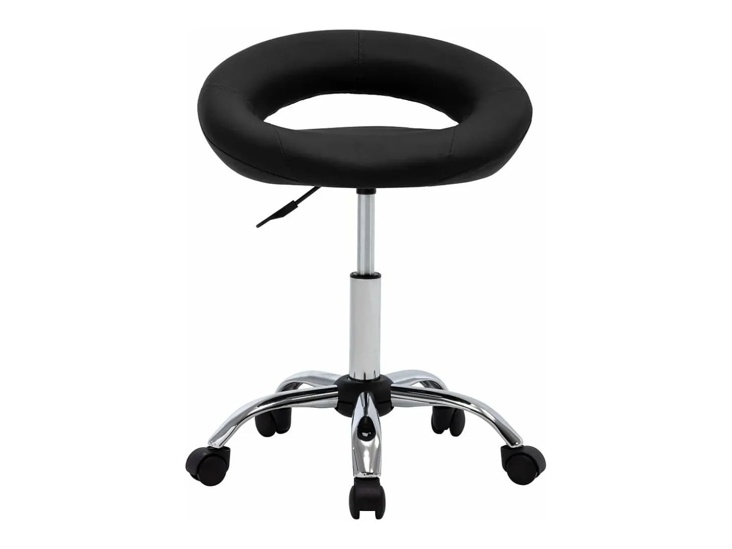 Silla de comedor giratoria cuero sintético negro