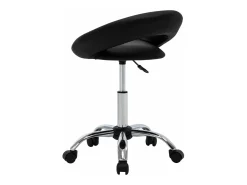 Silla de comedor giratoria cuero sintético negro