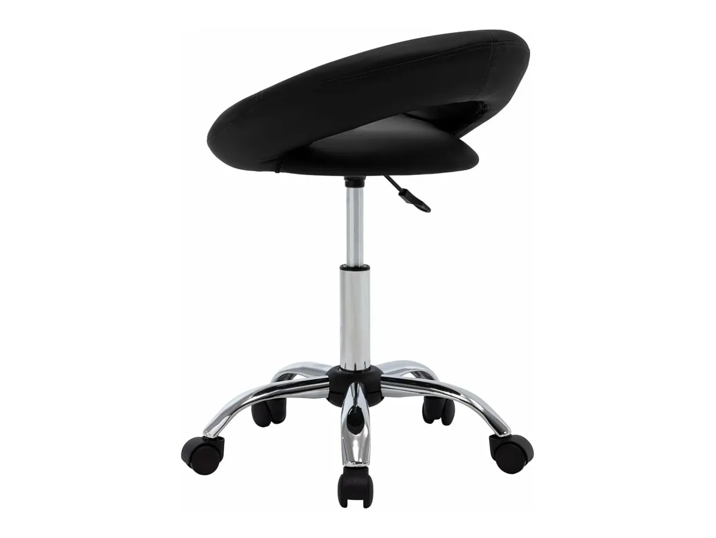 Silla de comedor giratoria cuero sintético negro