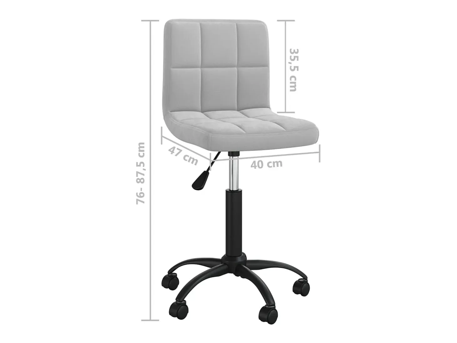 Silla de comedor giratoria de terciopelo gris claro