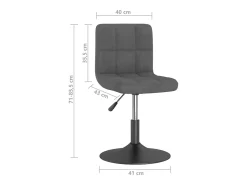 Silla de comedor giratoria de terciopelo gris oscuro