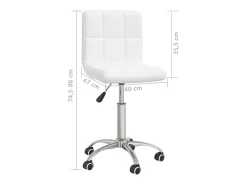 Silla de comedor giratoria cuero sintético blanco