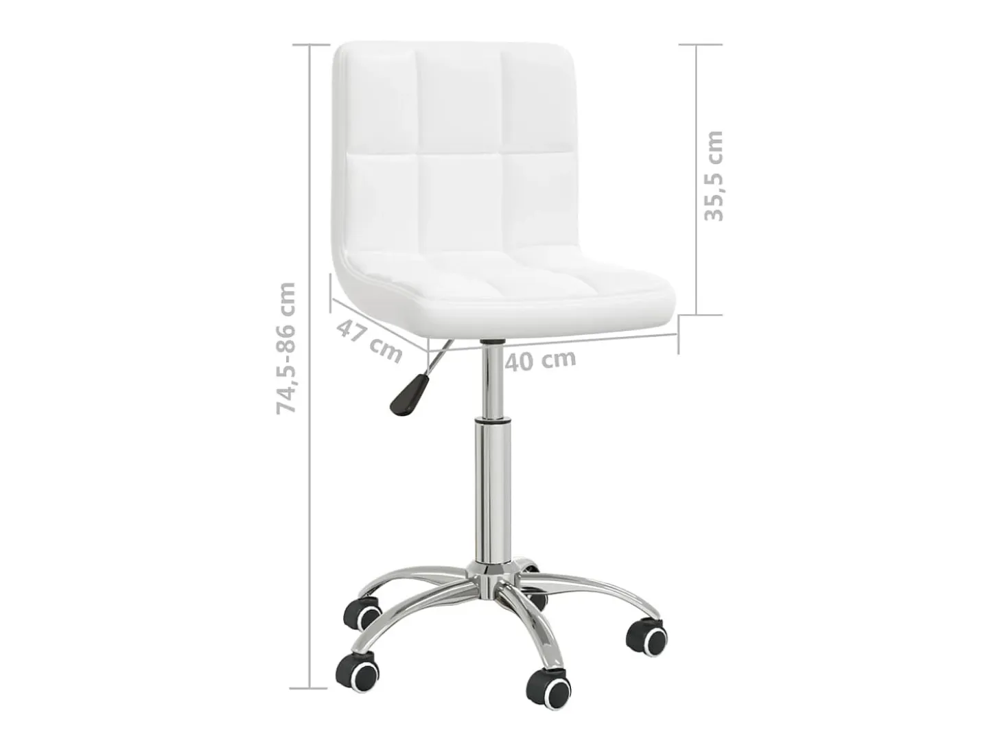 Silla de comedor giratoria cuero sintético blanco