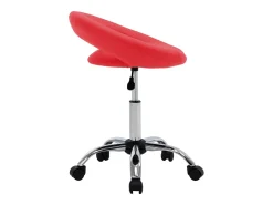 Silla de comedor giratoria de cuero sintética roja ES815805