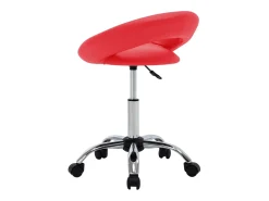 Silla de comedor giratoria de cuero sintética roja ES815805