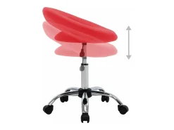 Silla de comedor giratoria de cuero sintética roja ES815805