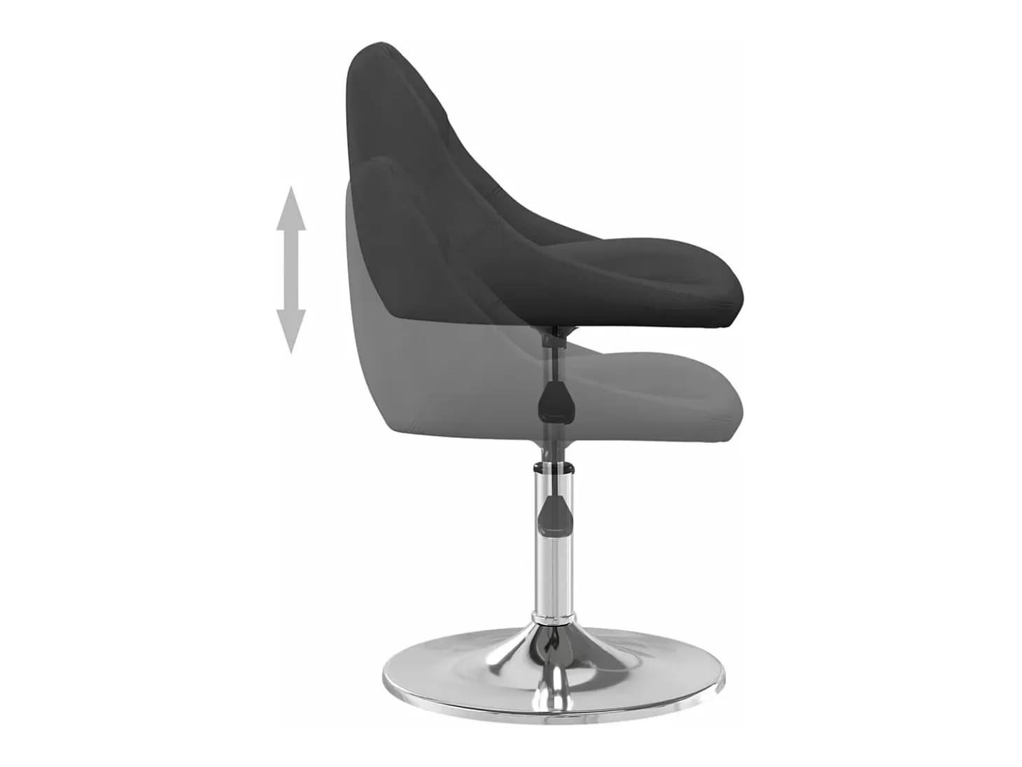Silla de comedor giratoria 6 unidades terciopelo negro