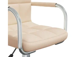 Silla de comedor giratoria tela color crema
