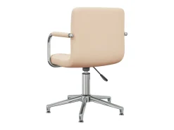 Silla de comedor giratoria tela color crema