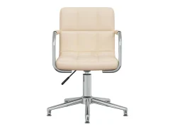 Silla de comedor giratoria tela color crema