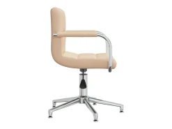Silla de comedor giratoria tela color crema