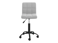 Silla de comedor giratoria de terciopelo gris claro