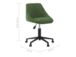 Silla de comedor giratoria de terciopelo verde oscuro