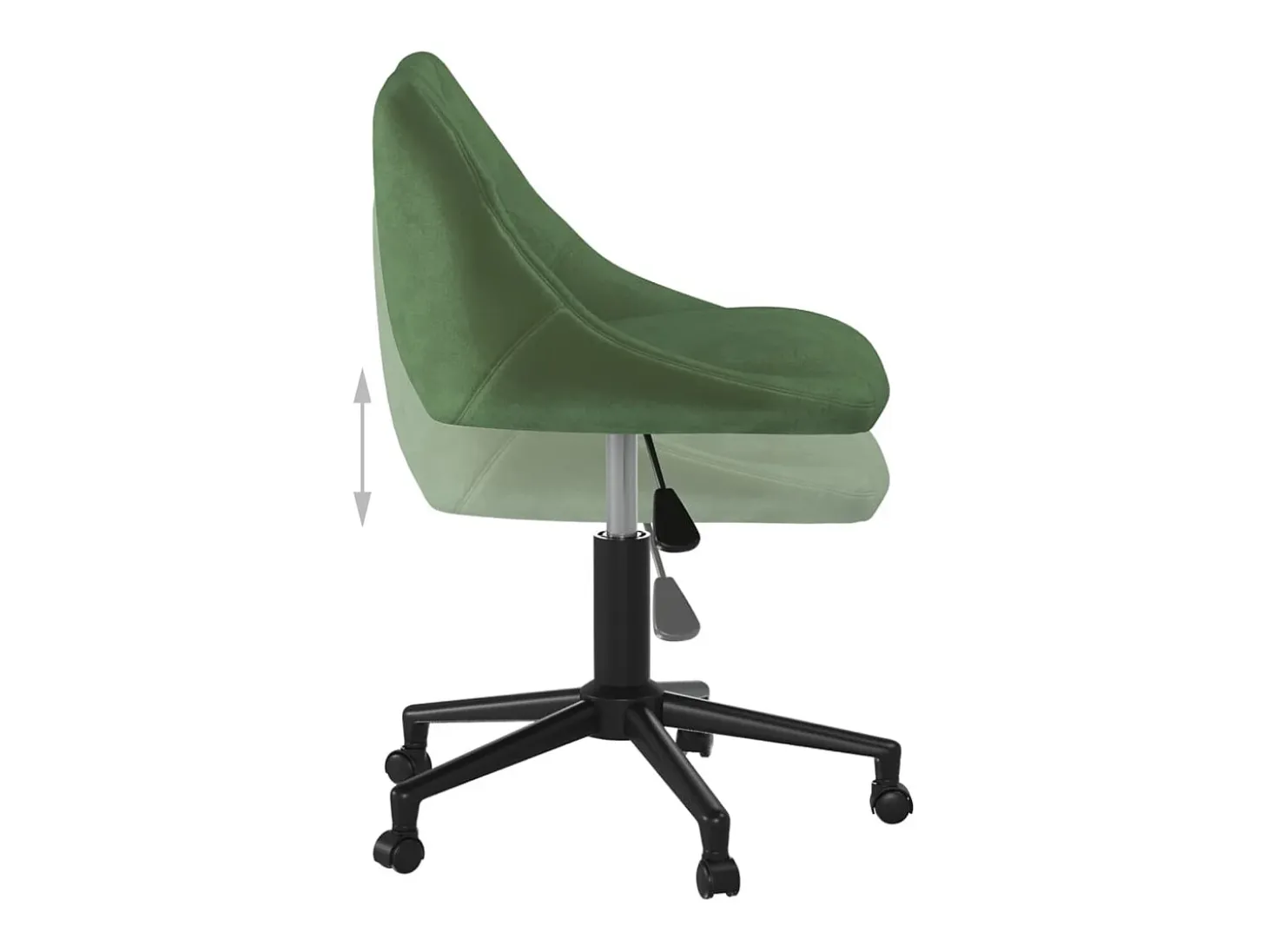 Silla de comedor giratoria de terciopelo verde oscuro