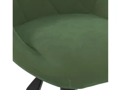 Silla de comedor giratoria de terciopelo verde oscuro