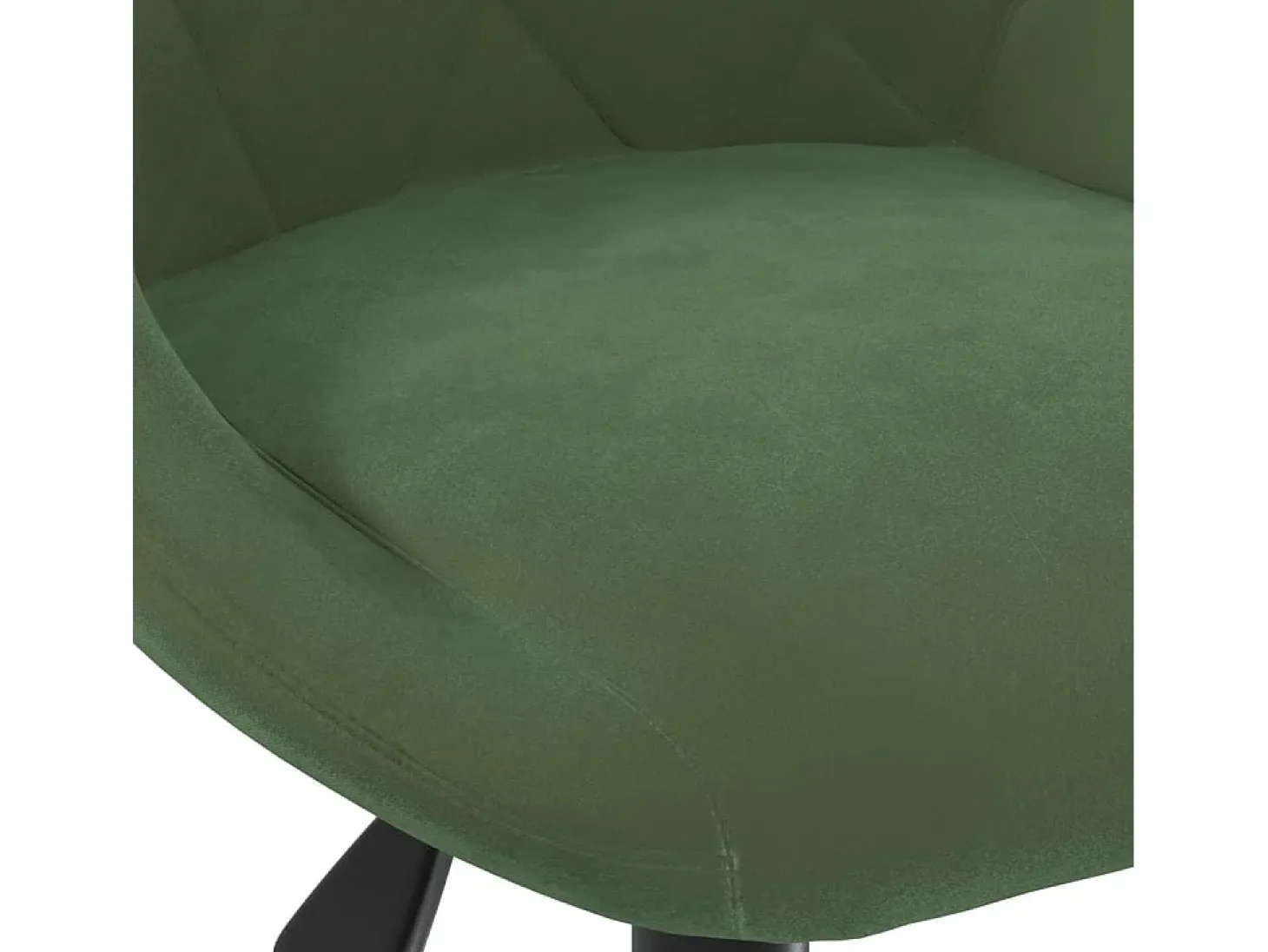 Silla de comedor giratoria de terciopelo verde oscuro