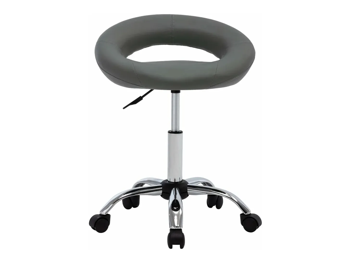 Silla de comedor giratoria de cuero sintética gris