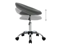 Silla de comedor giratoria de cuero sintética gris