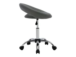 Silla de comedor giratoria de cuero sintética gris