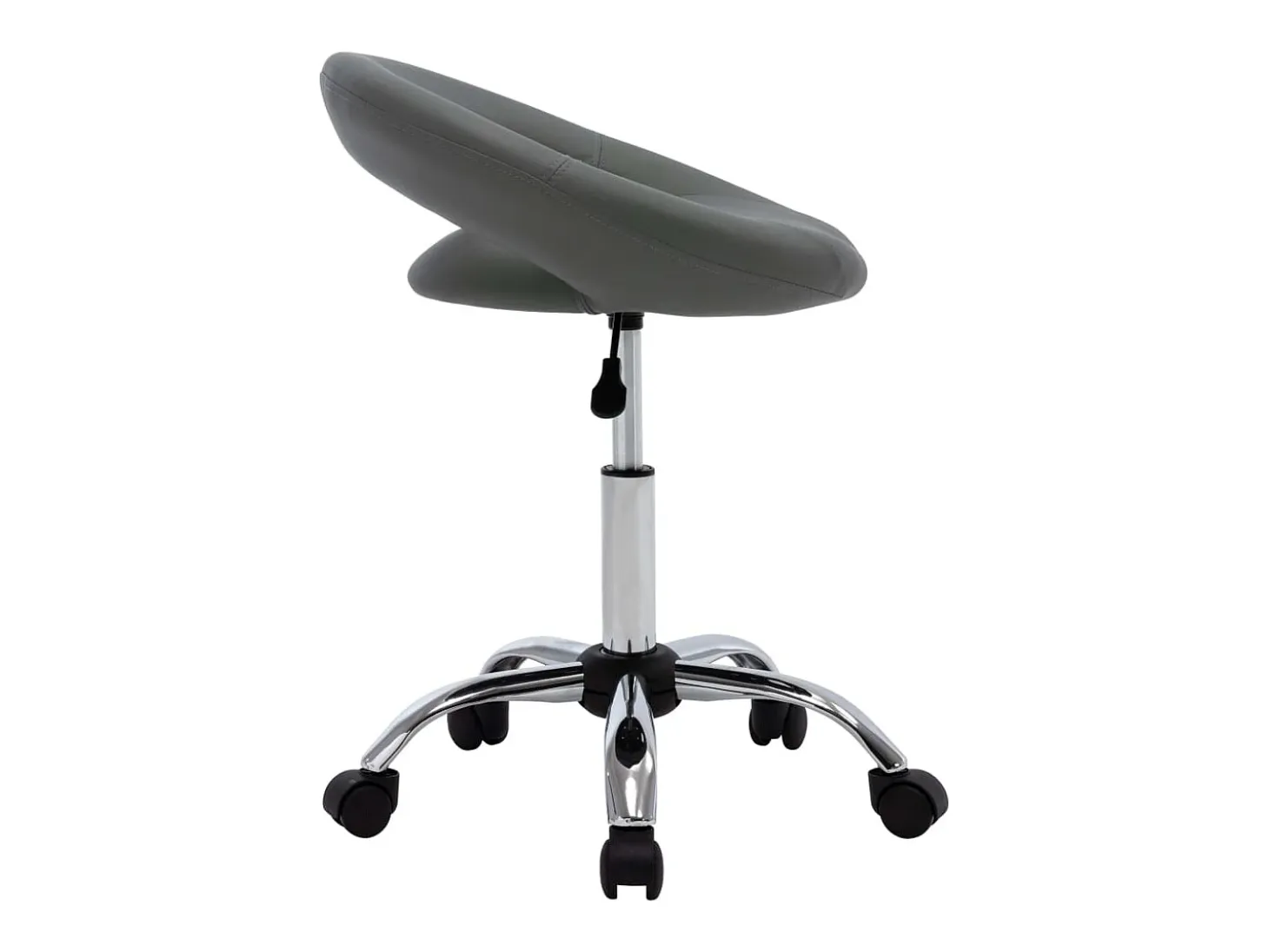 Silla de comedor giratoria de cuero sintética gris