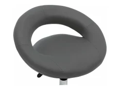 Silla de comedor giratoria de cuero sintética gris