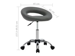Silla de comedor giratoria de cuero sintética gris