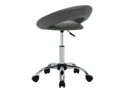 Silla de comedor giratoria de cuero sintética gris