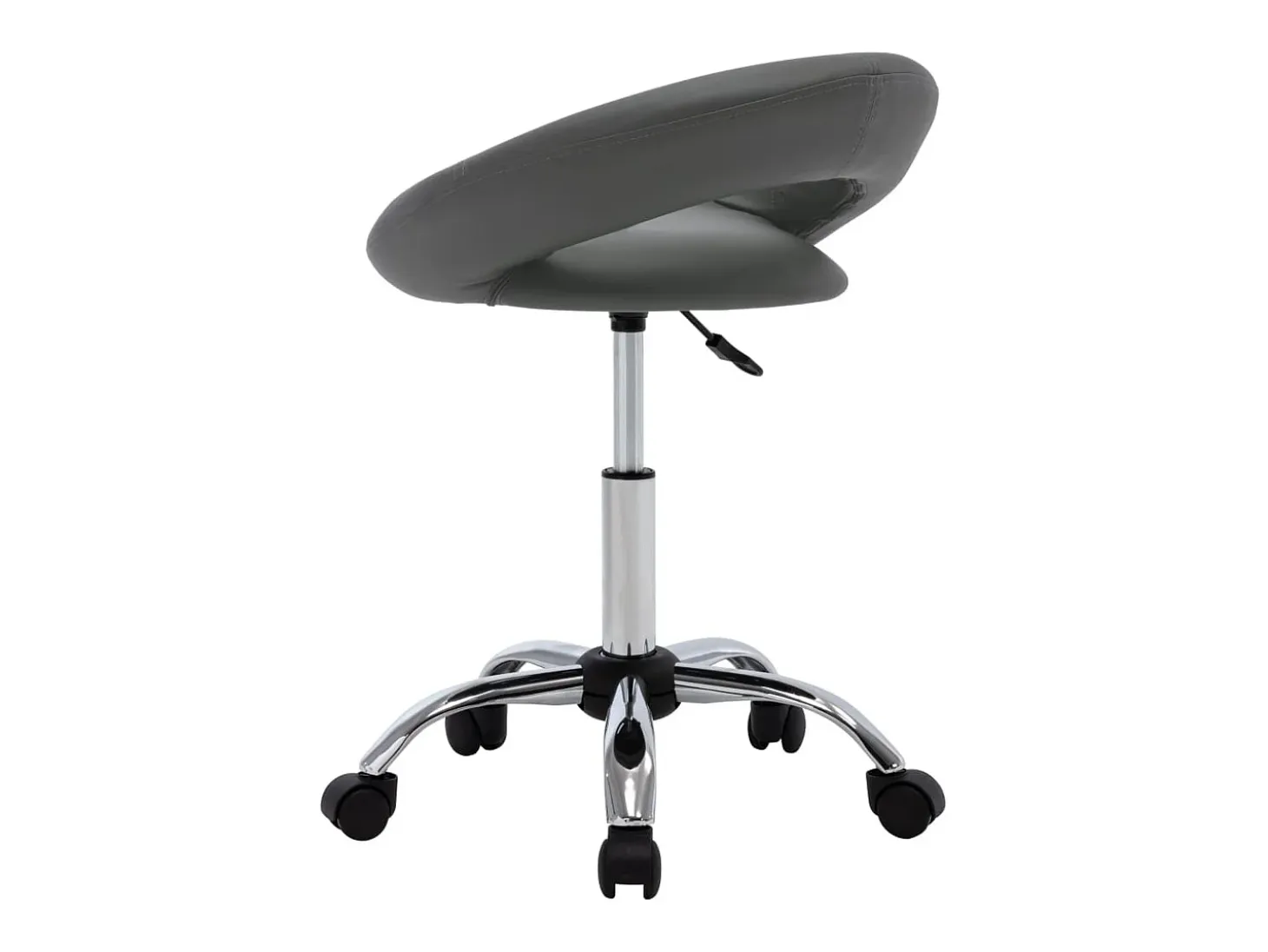 Silla de comedor giratoria de cuero sintética gris