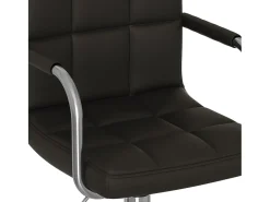Silla de comedor giratoria cuero sintético negro