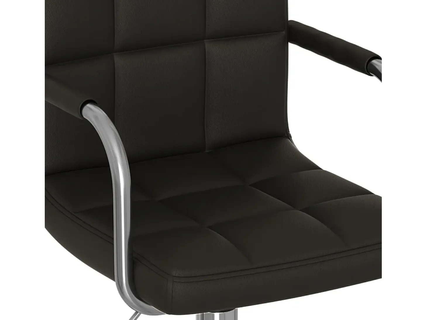 Silla de comedor giratoria cuero sintético negro