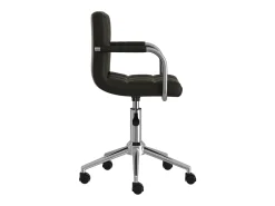 Silla de comedor giratoria cuero sintético negro