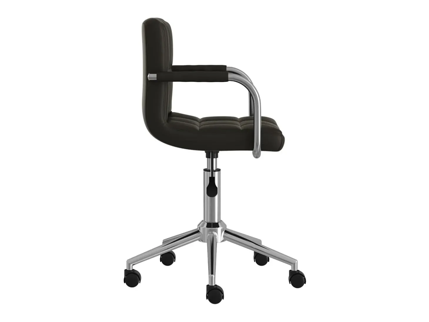 Silla de comedor giratoria cuero sintético negro
