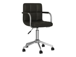 Silla de comedor giratoria cuero sintético negro