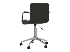 Silla de comedor giratoria cuero sintético negro