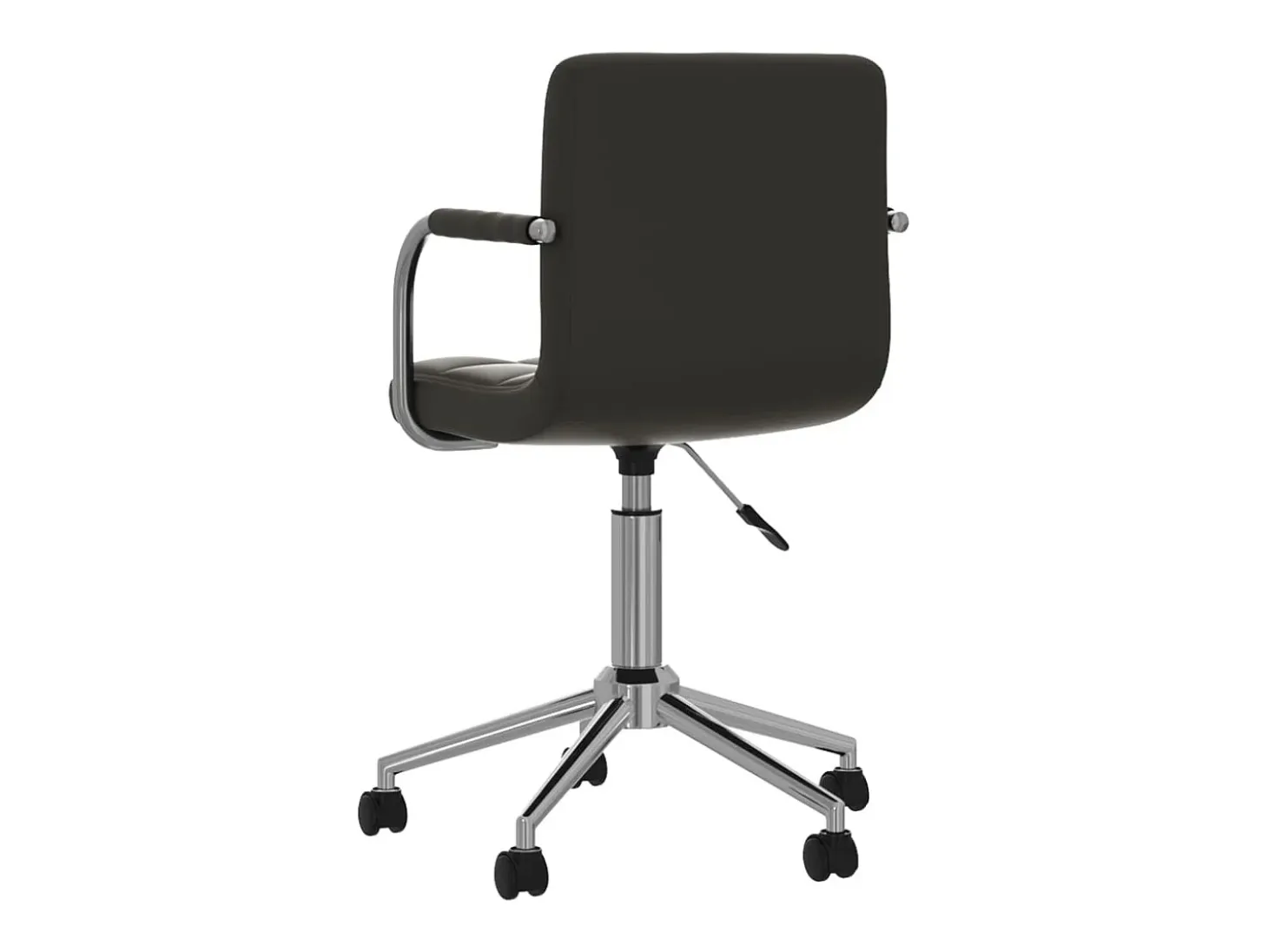 Silla de comedor giratoria cuero sintético negro