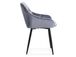 Silla de comedor Gordon tapizada en terciopelo gris