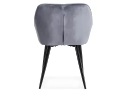Silla de comedor Gordon tapizada en terciopelo gris