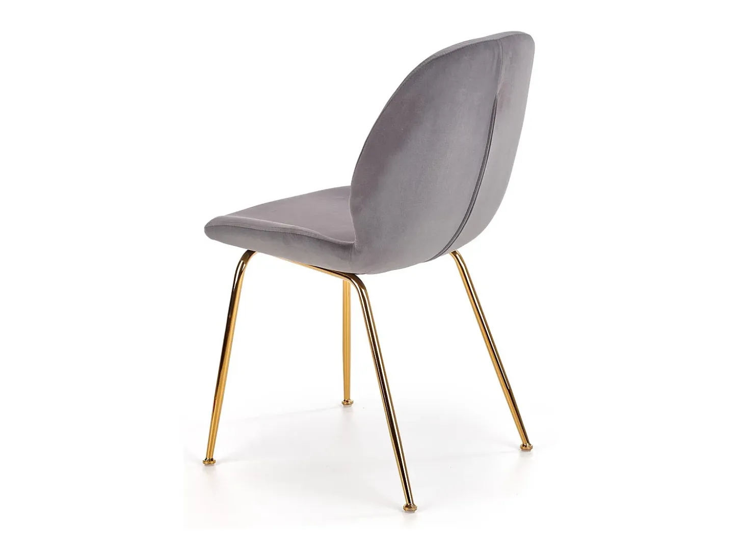 Silla de comedor gris con patas Around doradas