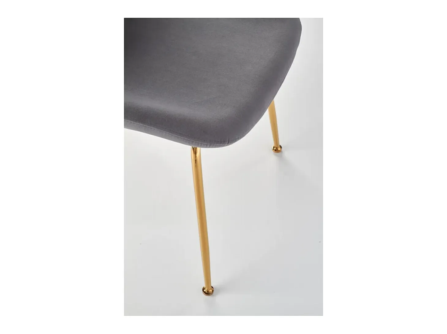Silla de comedor gris con patas Around doradas