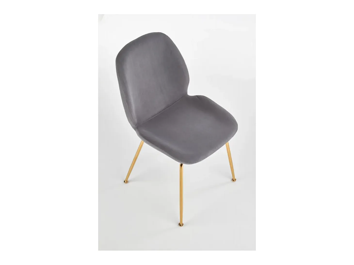 Silla de comedor gris con patas Around doradas