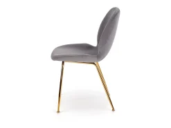Silla de comedor gris con patas Around doradas